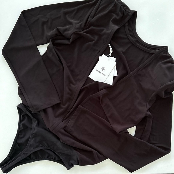 ANINE BING Whitney Open Back Bodysuit in Black, XS 0-2 NWT - Picture 7 of 8